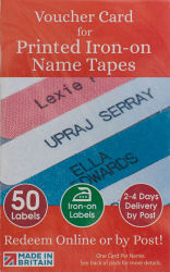 Printed iron-on name tapes
