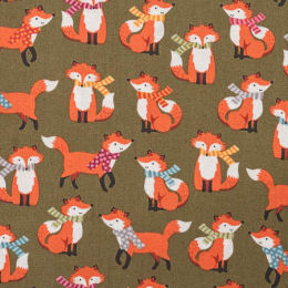 2596-G Foxes, green