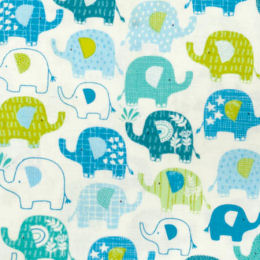 2602-B Elephants, blue